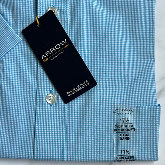 NWT Arrow Short Sleeve Button Up - Sz 17 1/2 (XL) - Picture 9 of 10